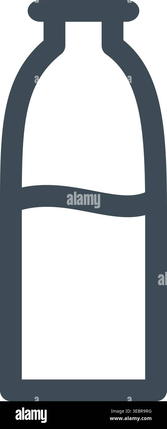 Milk Bottle Icon Vector Stock Vector