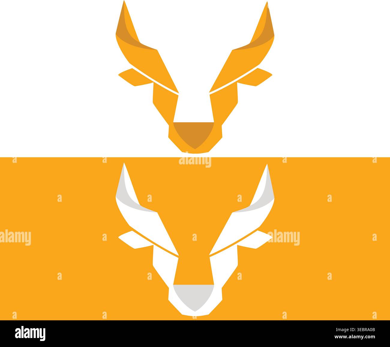 Bull Head Logo Set Minimalist Low Poly Taurus Symbol Stock Vector