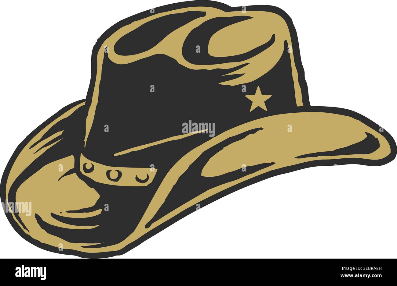 Vintage Cowboy Hat Illustration Stock Vector