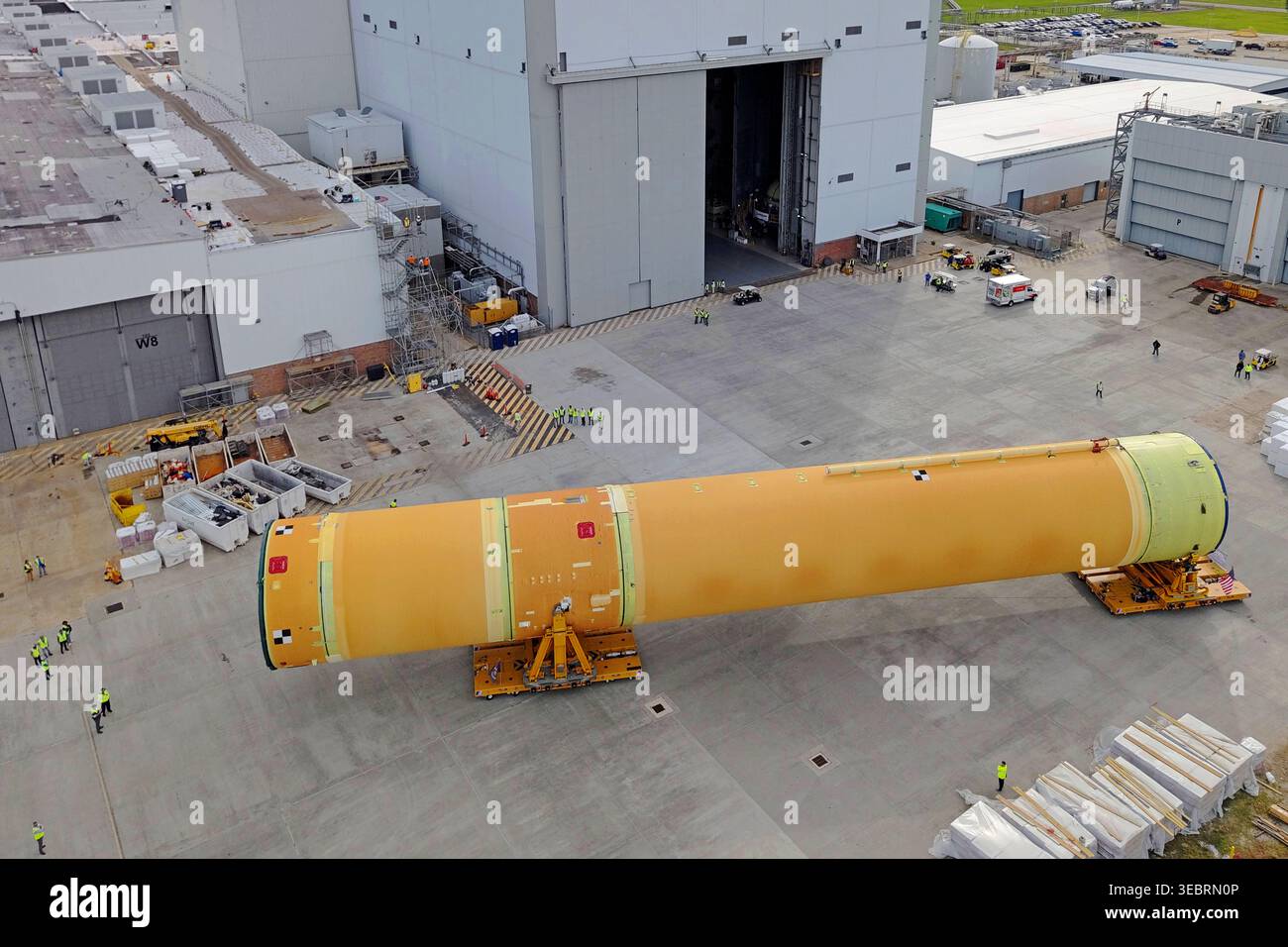 NASA moved the core stage, or the largest section, of the SLS (Space ...