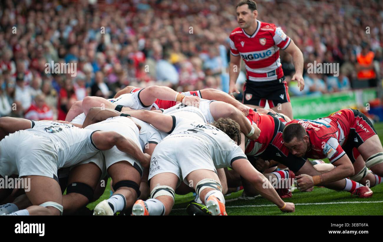 Kingsholm Stadium, Glouester, UK, 26th April 2026, Gallagher Premiership Rugby, Glouester take on Exeter Chiefs at the Kingsholm stadium in Glouster. Stock Photo