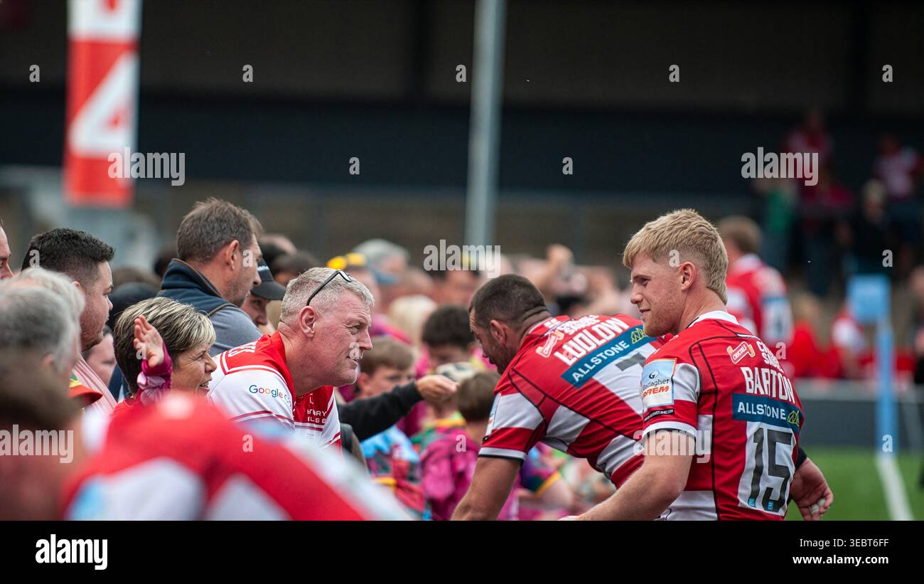 Kingsholm Stadium, Glouester, UK, 26th April 2026, Gallagher Premiership Rugby, Glouester take on Exeter Chiefs at the Kingsholm stadium in Glouster. Stock Photo