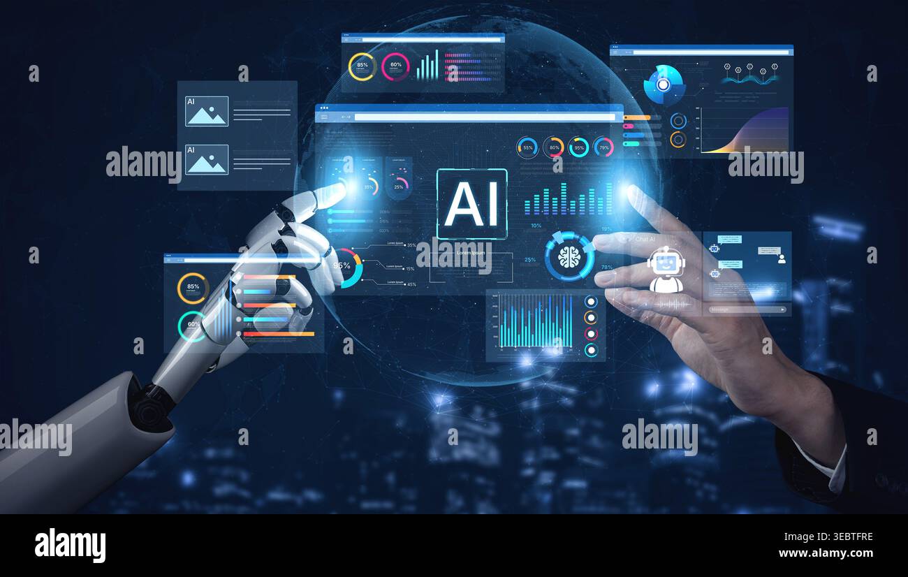 AI business intelligence interface featuring real-time AI data ...