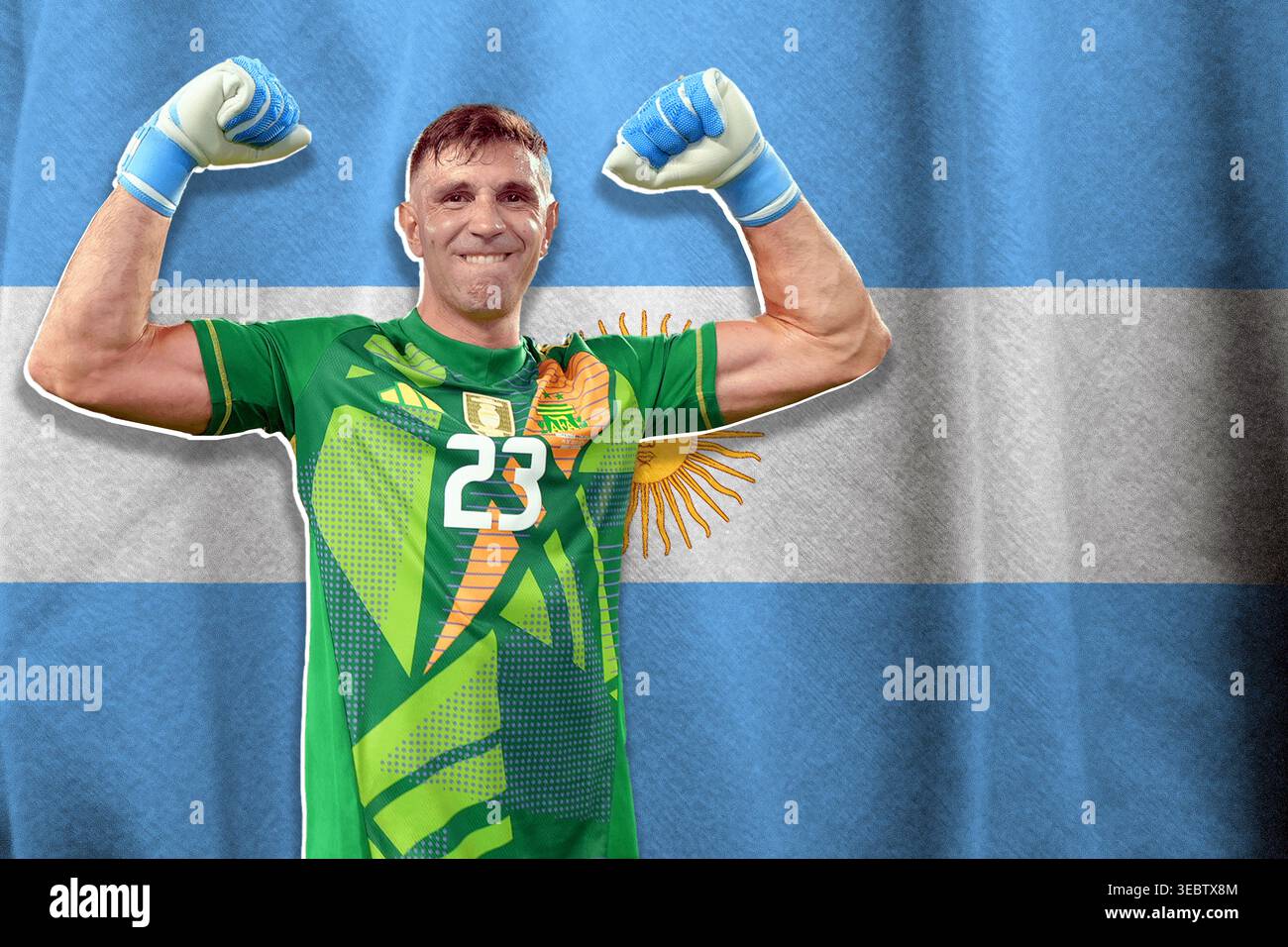 Argentina Goalkeeper Celebrating Success Emiliano Martinez And argentina-goalkeeper-celebrating-success-emiliano-martinez-and