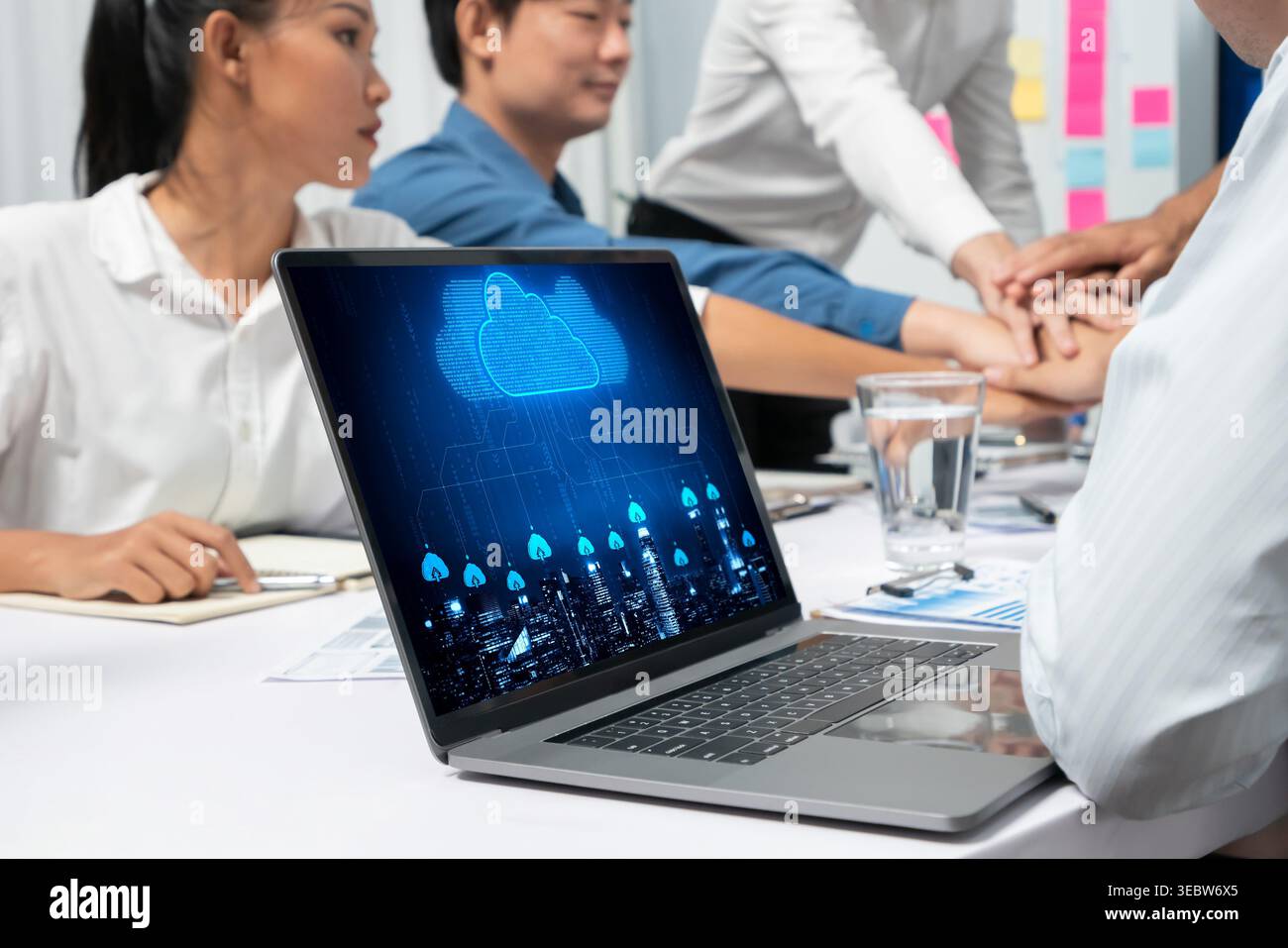 Cloud computing software for brisk remote work and personal data storage Stock Photo