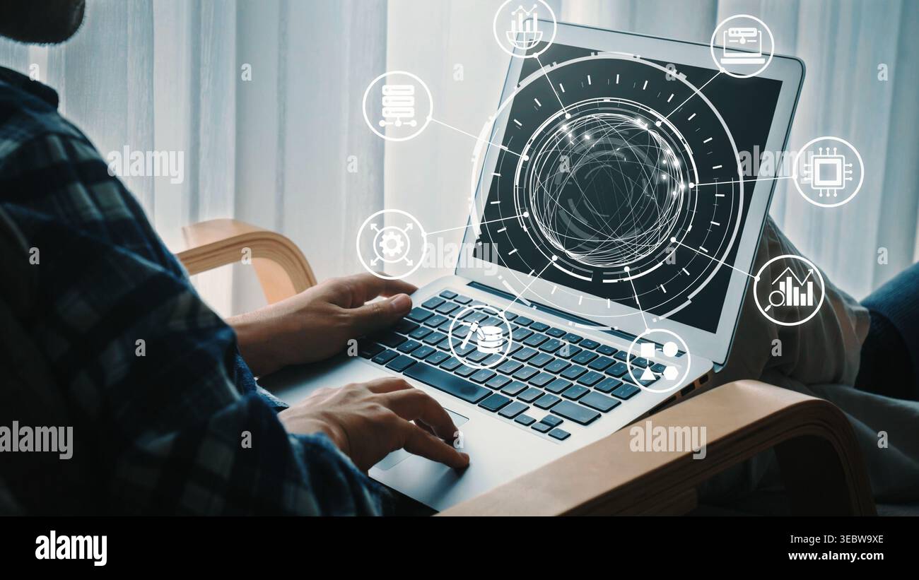 Concept of big data processing and analysis using big data architecture enables insights, big data visualization, and big data integration. Gist Stock Photo
