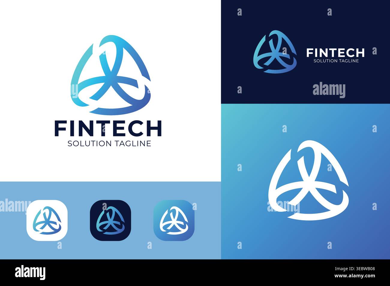 Fintech Blockchain Crypto Technology Logo Template Stock Vector