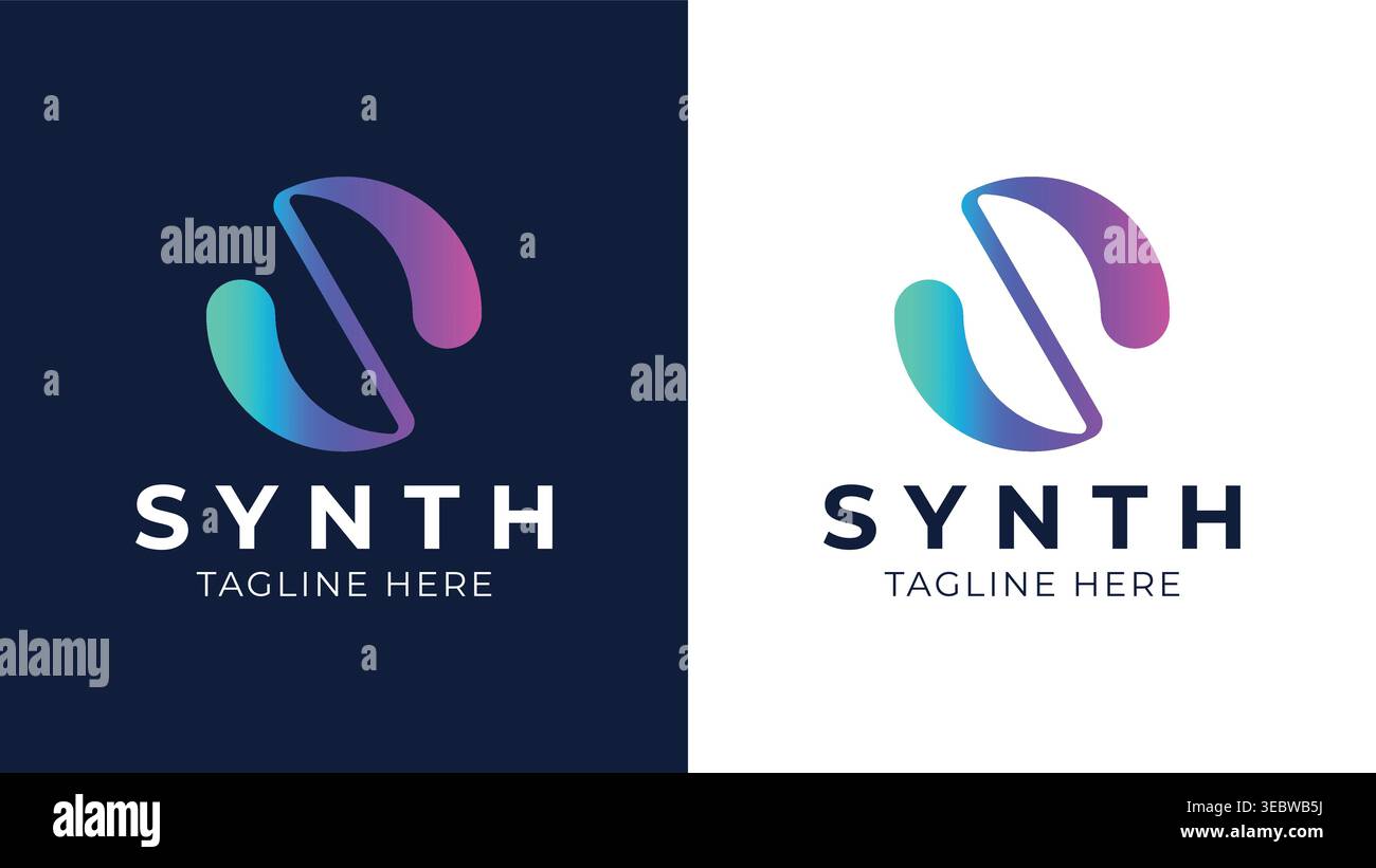 Synth Letter S Abstract Technology Logo Template Stock Vector
