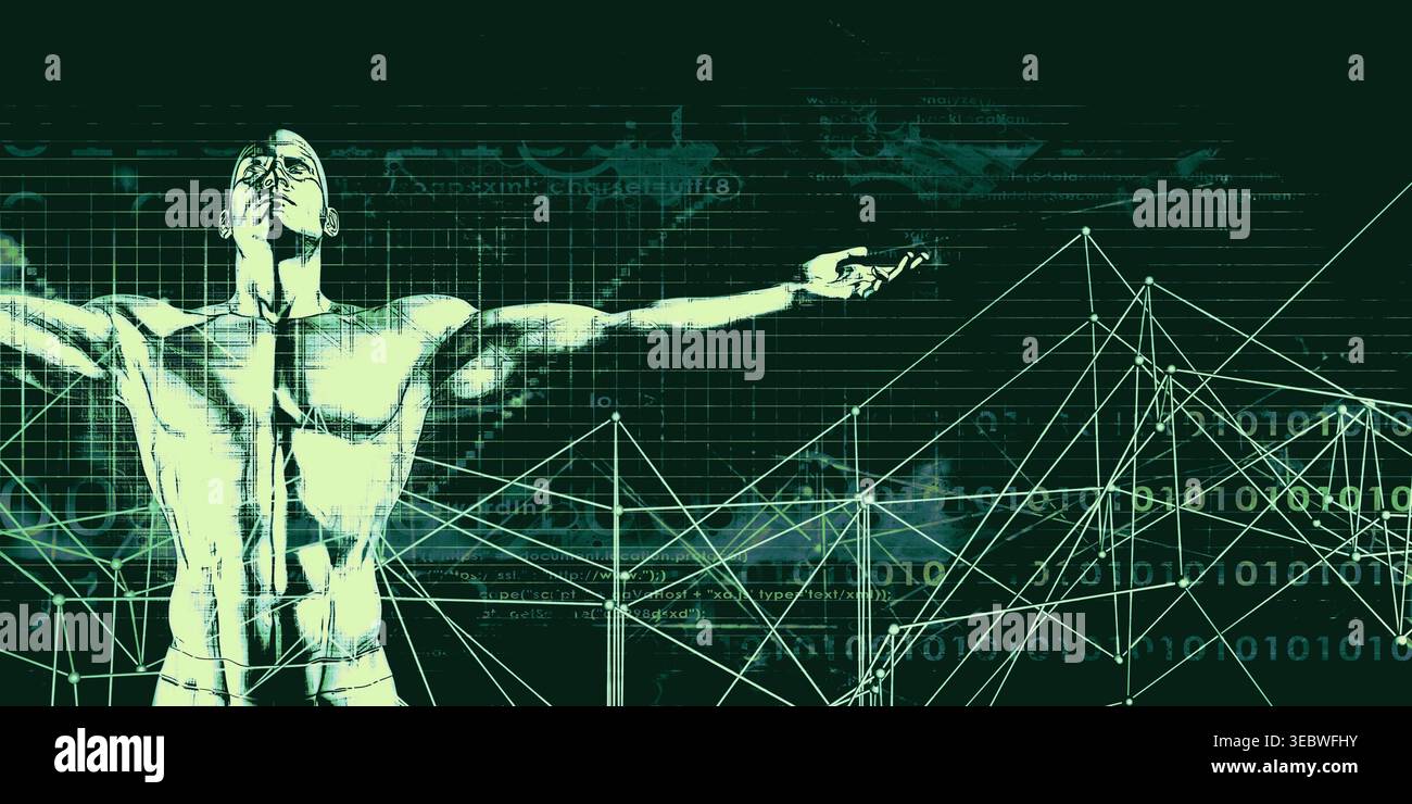 Technology Innovation Network Background Featuring Machine Learning Stock Photo