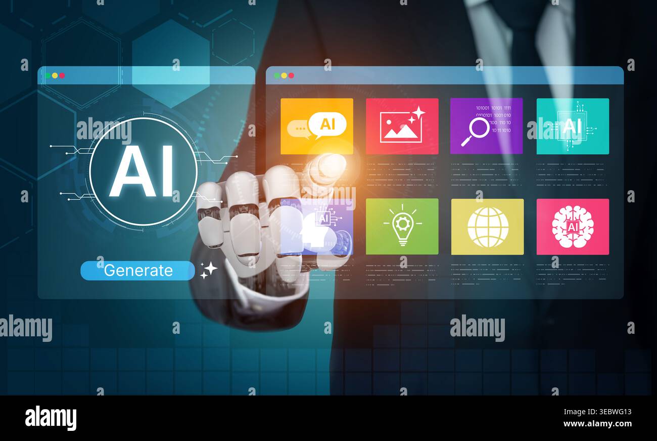 An advanced AI assistant demonstrates its own generative platform. The ...