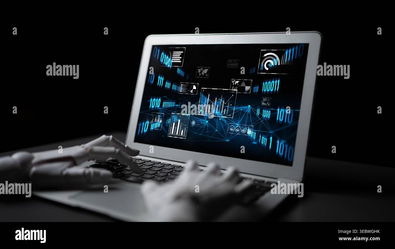 Virtual Predictive Modelling AI artificial intelligence drives data analytics with predictive models ...