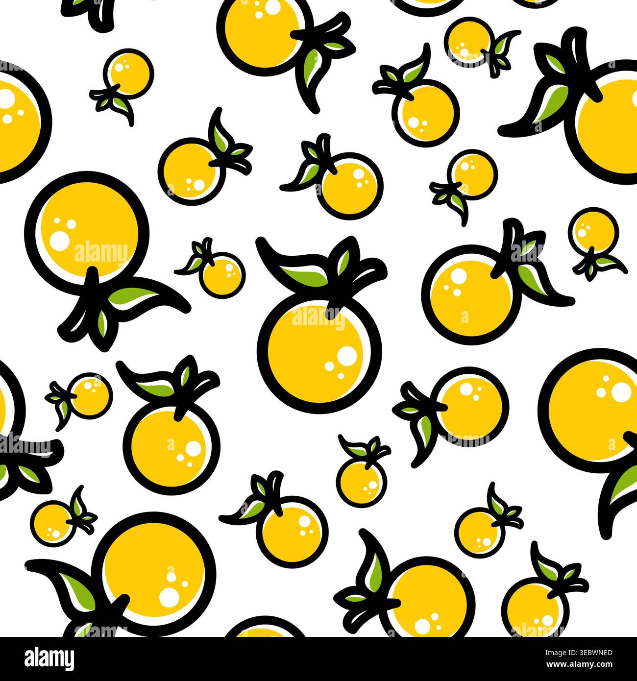 Orange Fruits Seamless Pattern Design. Lemon Vector Background Stock Vector