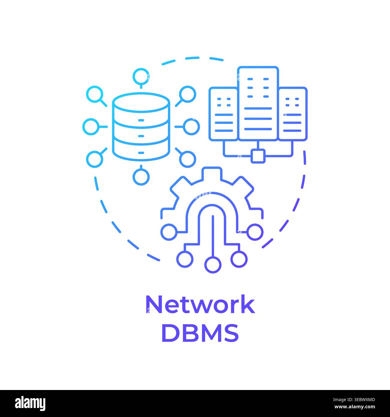 Network dbms blue gradient concept icon Stock Vector