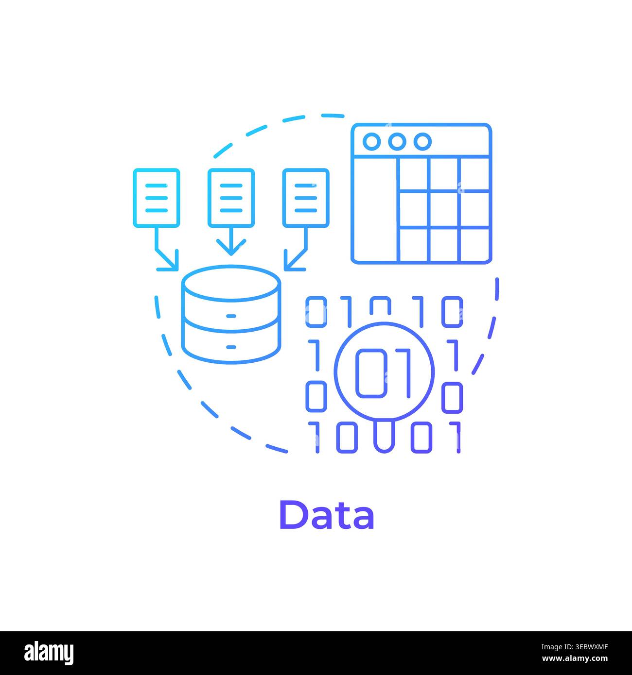 Data blue gradient concept icon Stock Vector