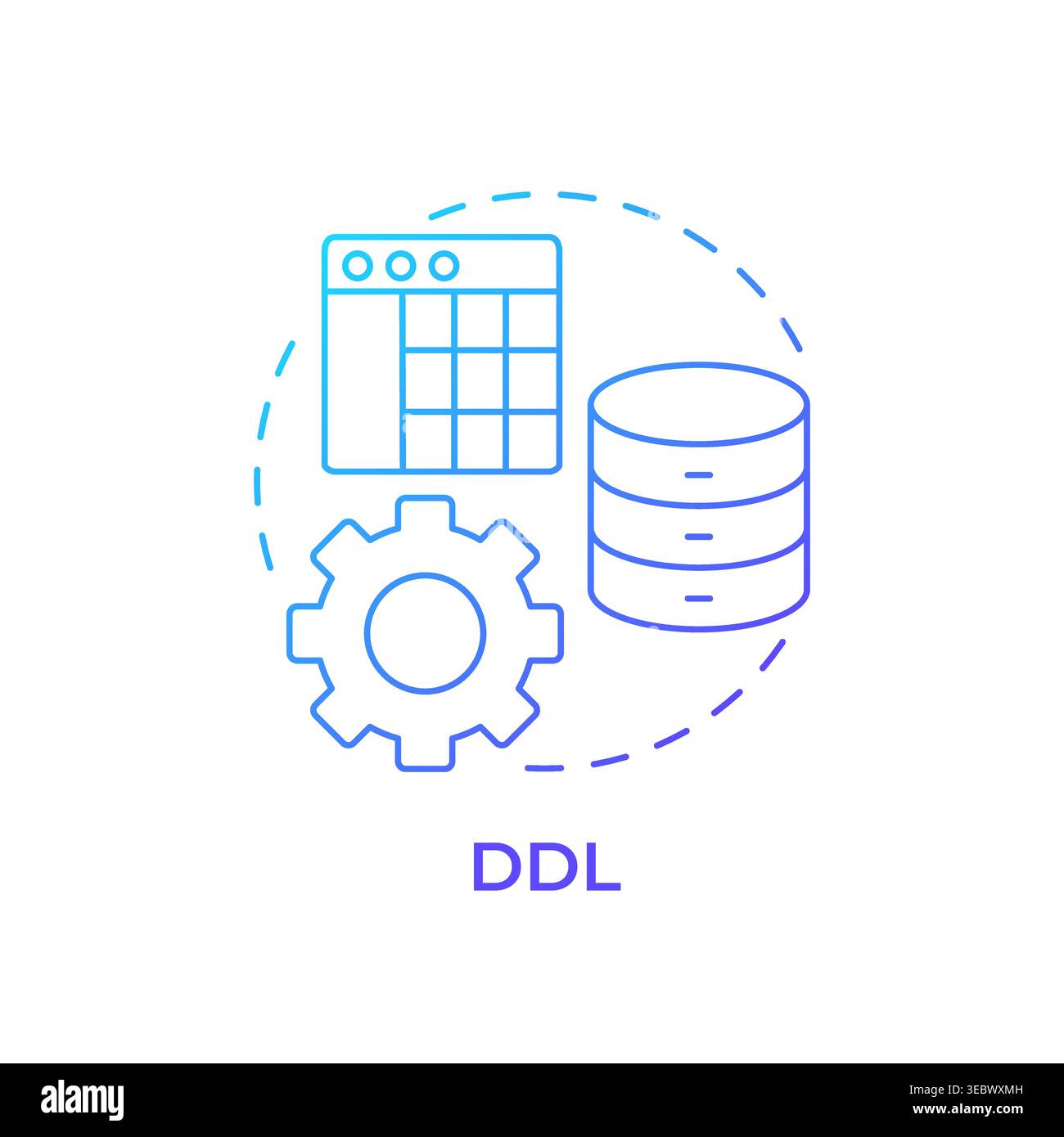 DDL blue gradient concept icon Stock Vector