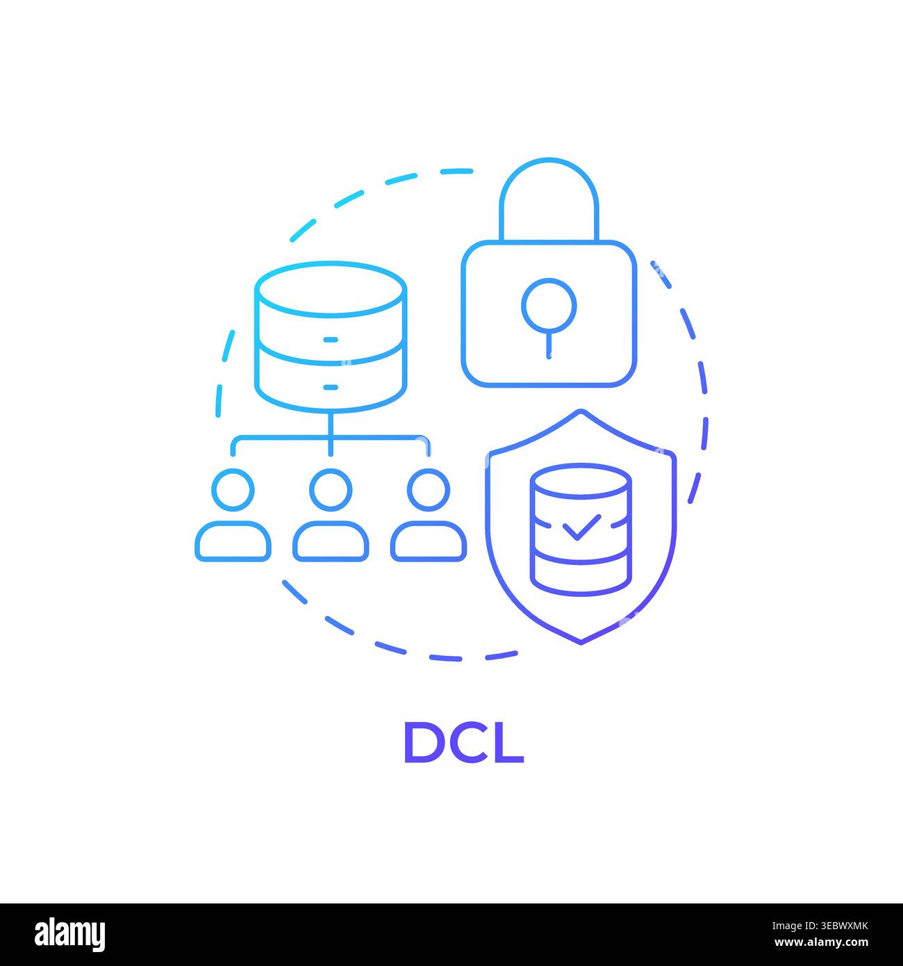 DCL blue gradient concept icon Stock Vector