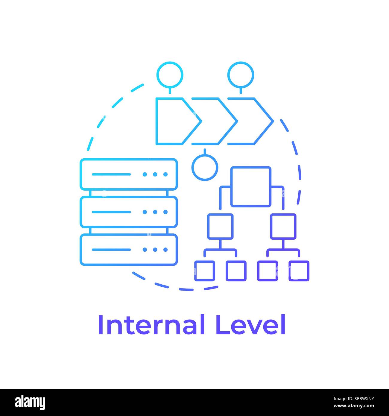 Internal level blue gradient concept icon Stock Vector