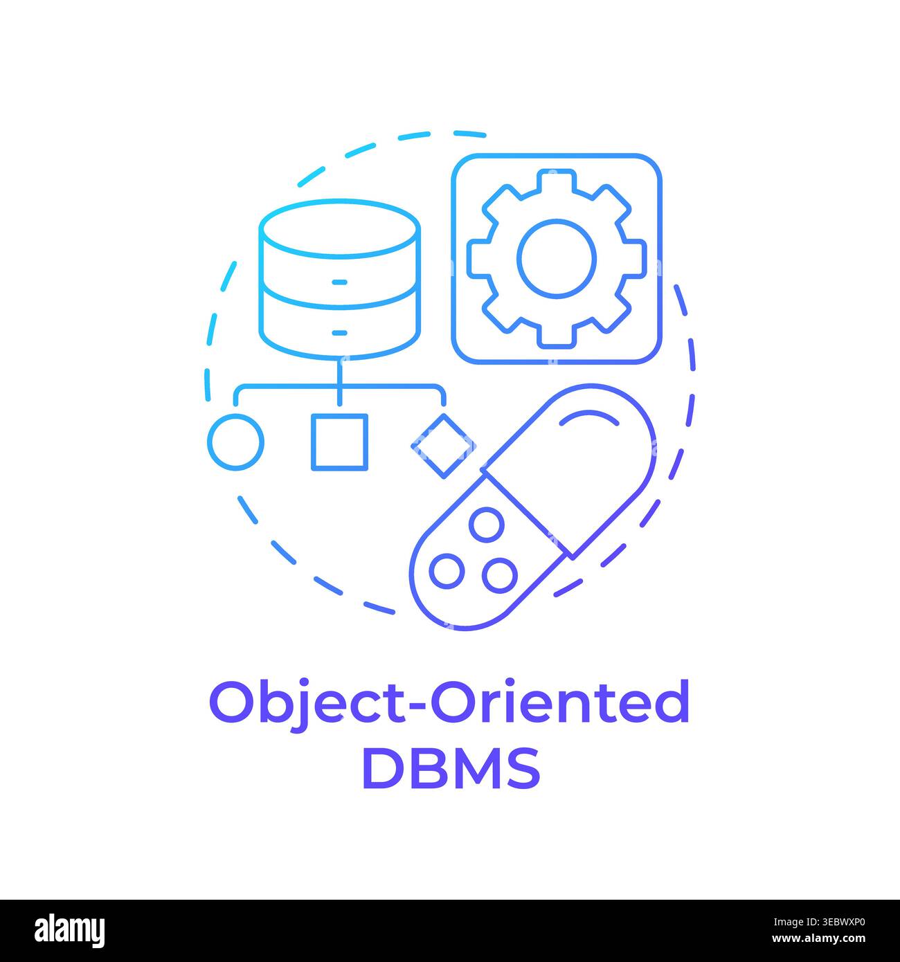 Object oriented dbms blue gradient concept icon Stock Vector