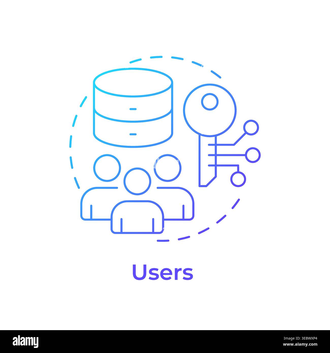 Users blue gradient concept icon Stock Vector