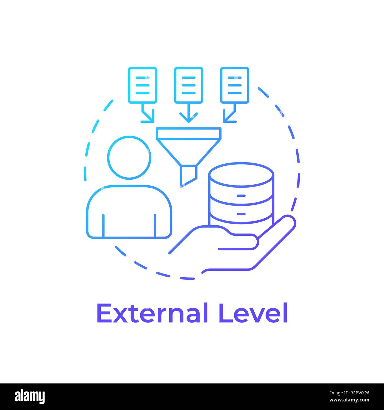 External level blue gradient concept icon Stock Vector