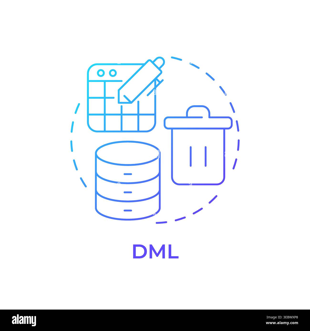 DML blue gradient concept icon Stock Vector