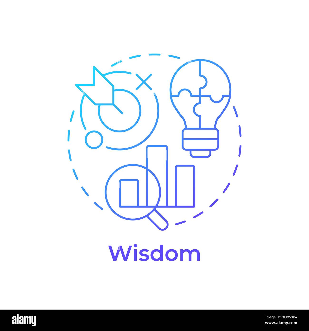 Wisdom blue gradient concept icon Stock Vector