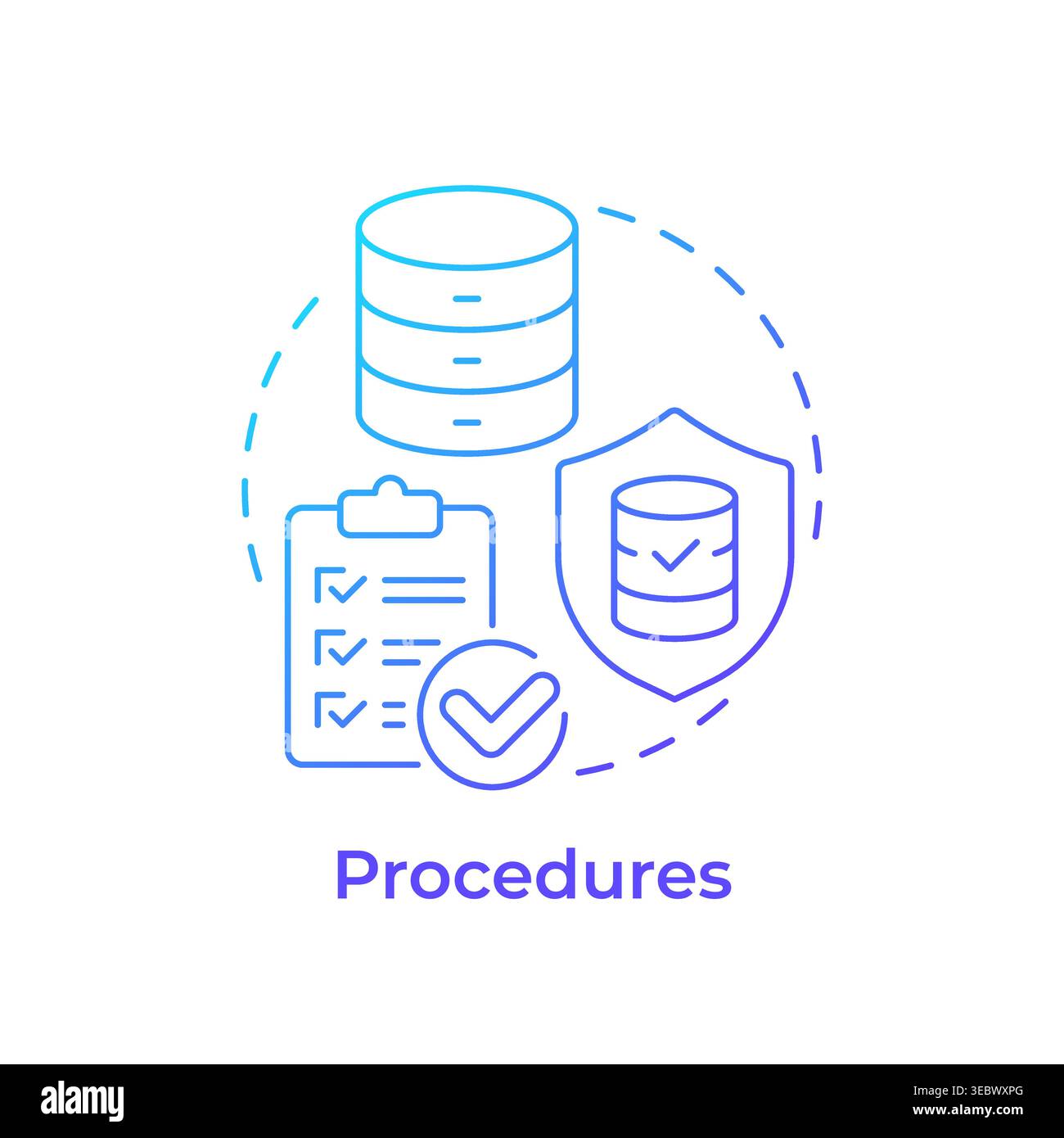 Procedures blue gradient concept icon Stock Vector