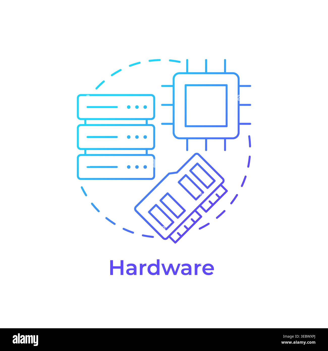 Hardware blue gradient concept icon Stock Vector