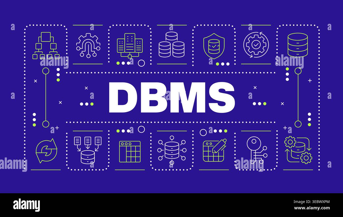 DBMS blue word concept Stock Vector