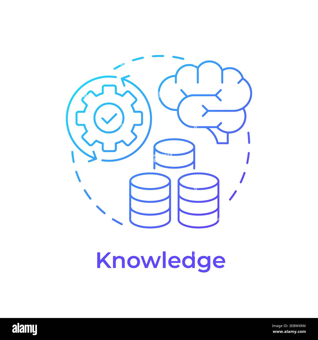 Knowledge blue gradient concept icon Stock Vector
