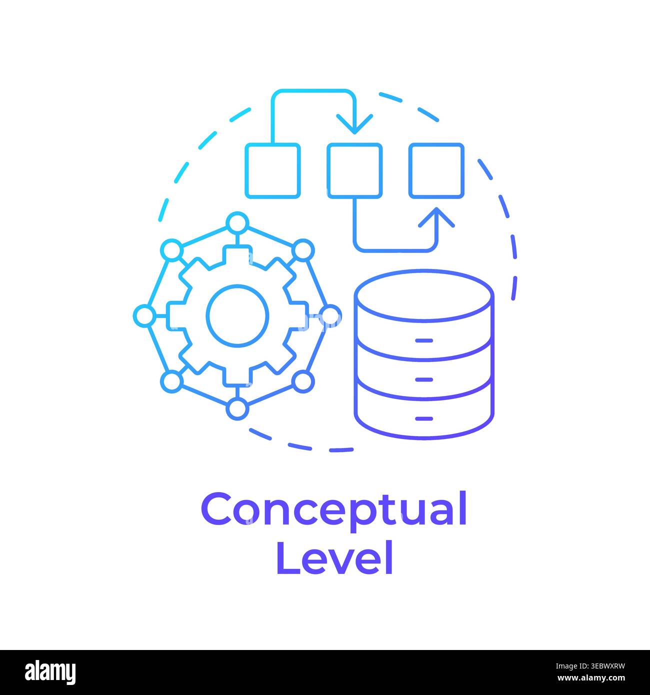 Conceptual level blue gradient concept icon Stock Vector
