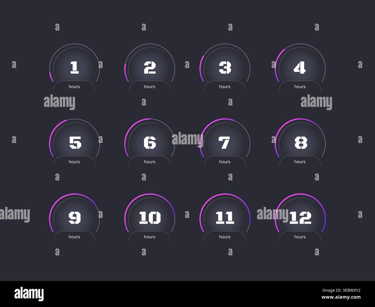Business deadline countdown timer set on dark background Stock Vector