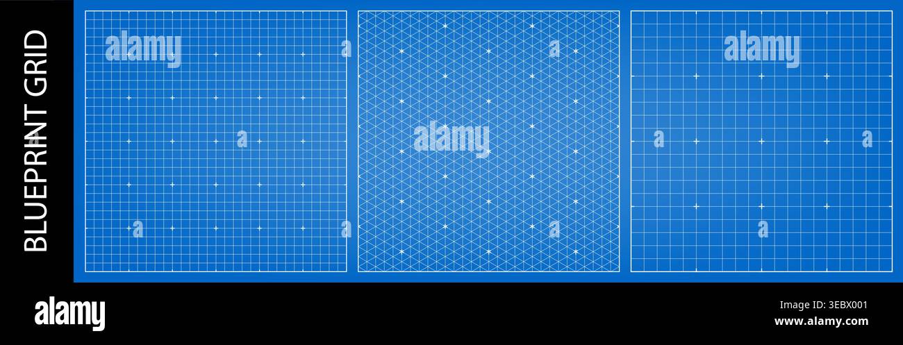 Isometric blueprint grid for paper line layout, vector pattern bg. Angle texture graph, square lattice architecture plan. Diamond dot pattern Stock Vector
