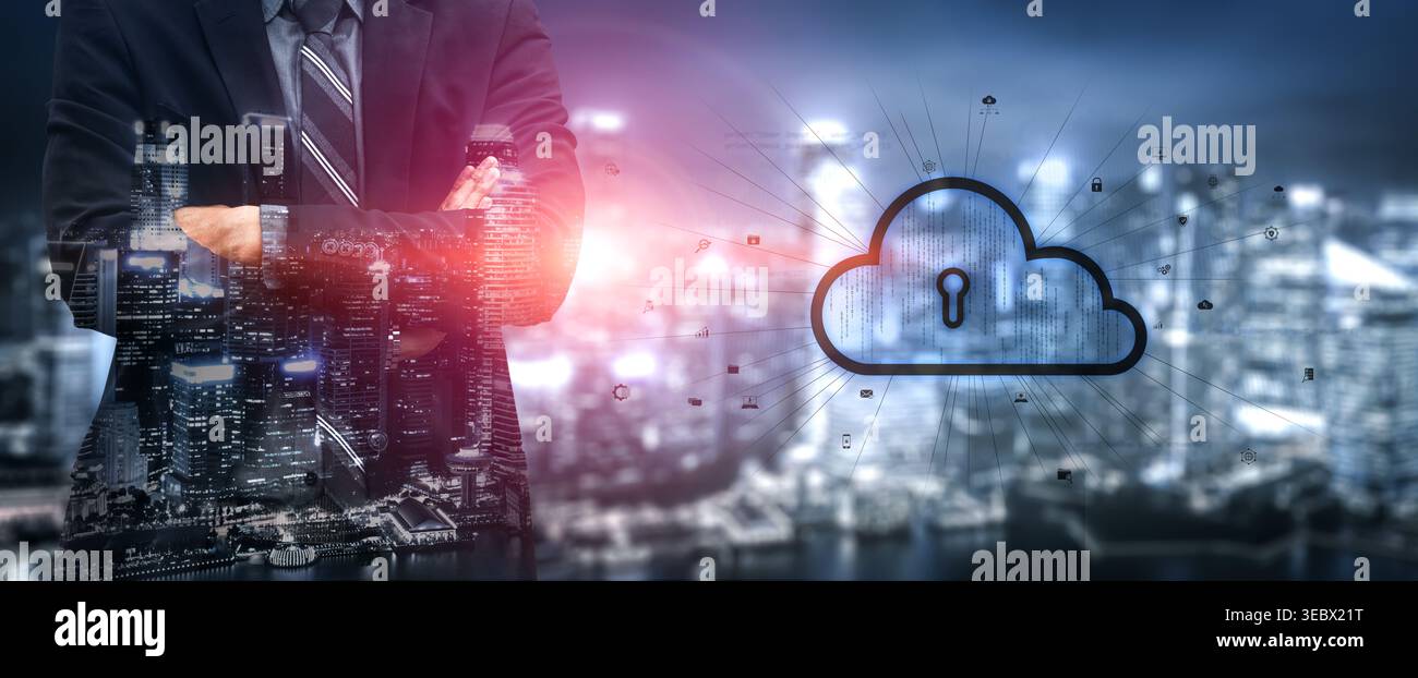 Cloud computing enables digital growth with secure data storage, scalable infrastructure, and strategic cloud-based business solutions. Vouch Stock Photo