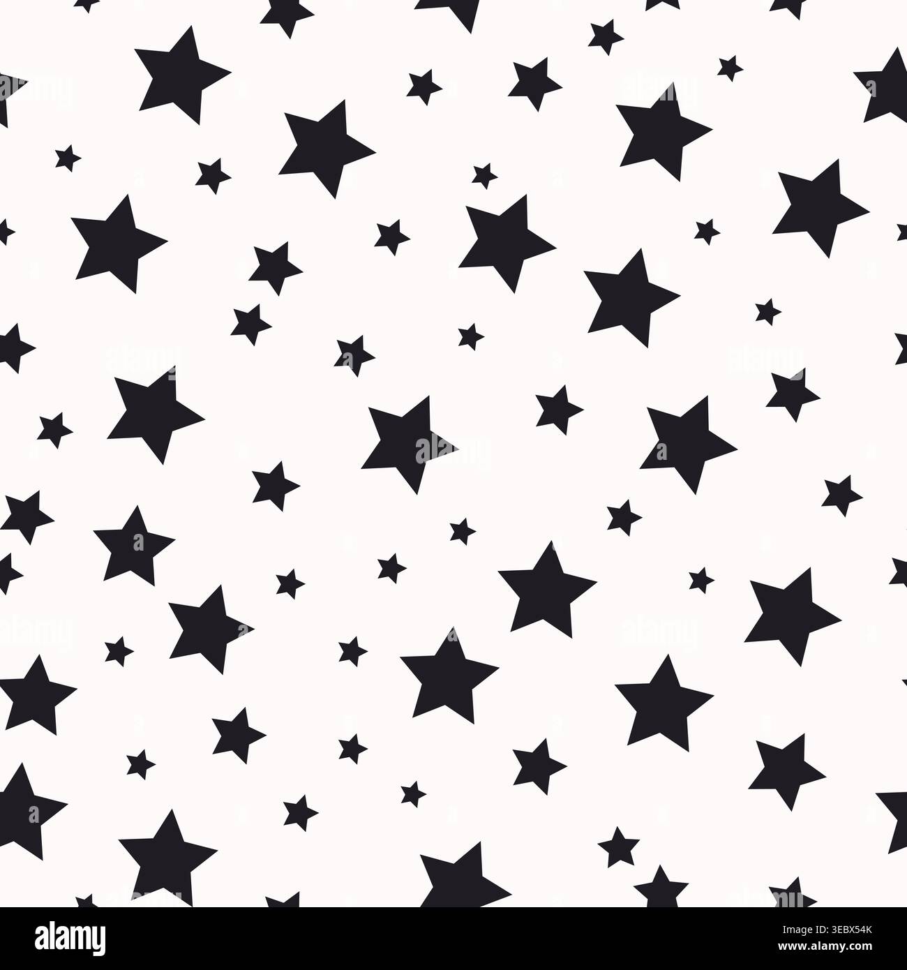 Black stars seamless fabric design pattern Stock Vector