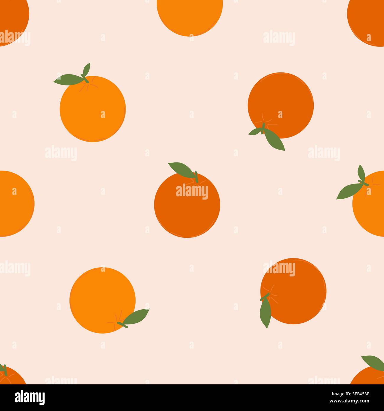 Cute hand drawn oranges seamless fabric design pattern Stock Vector