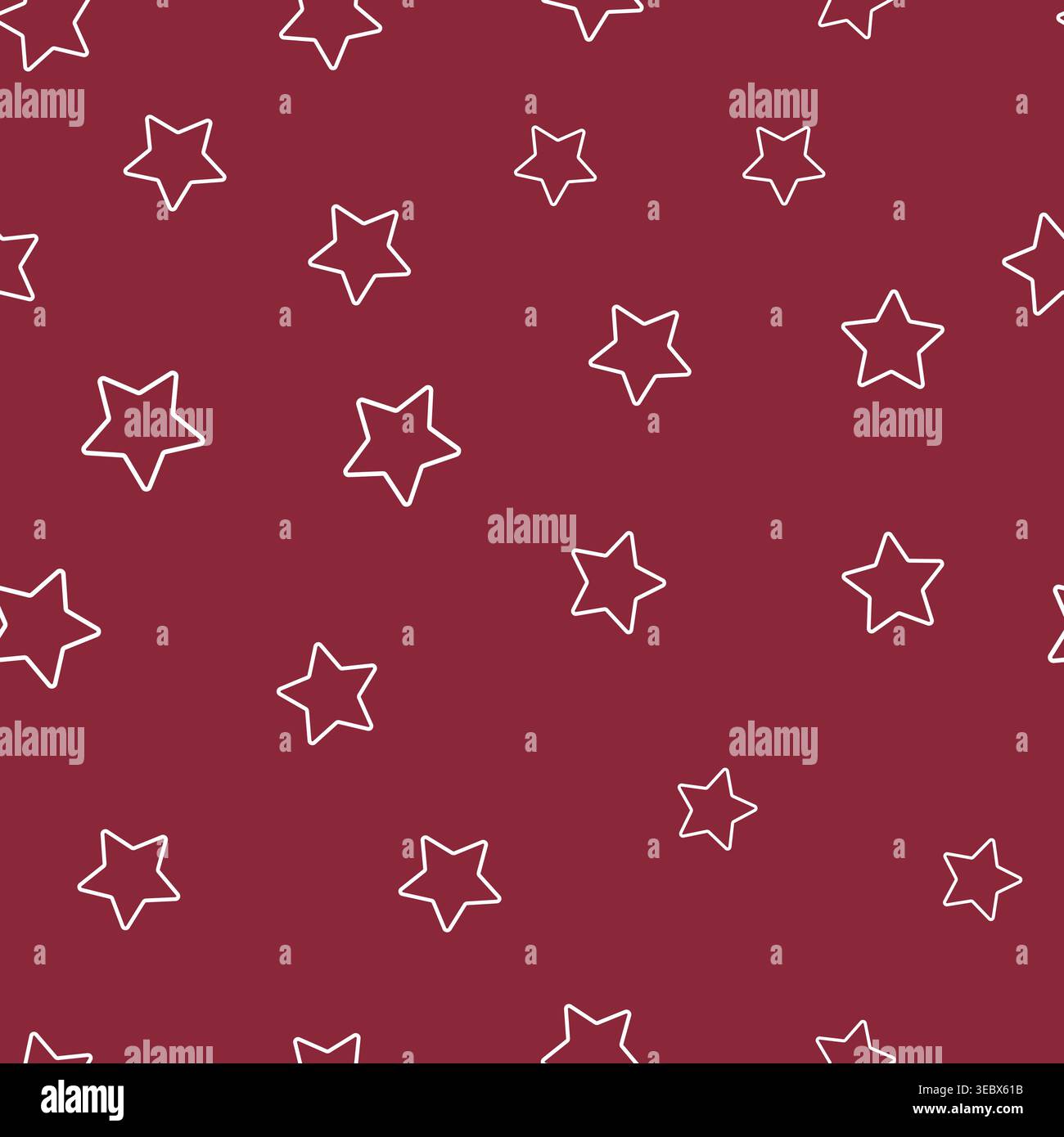 White star with red background seamless fabric design pattern Stock Vector