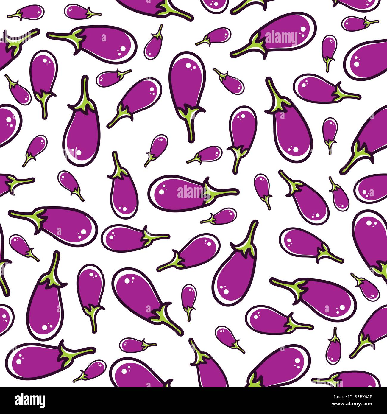 Eggplant seamless pattern Background. flat illustration Eggplant background vector Stock Vector