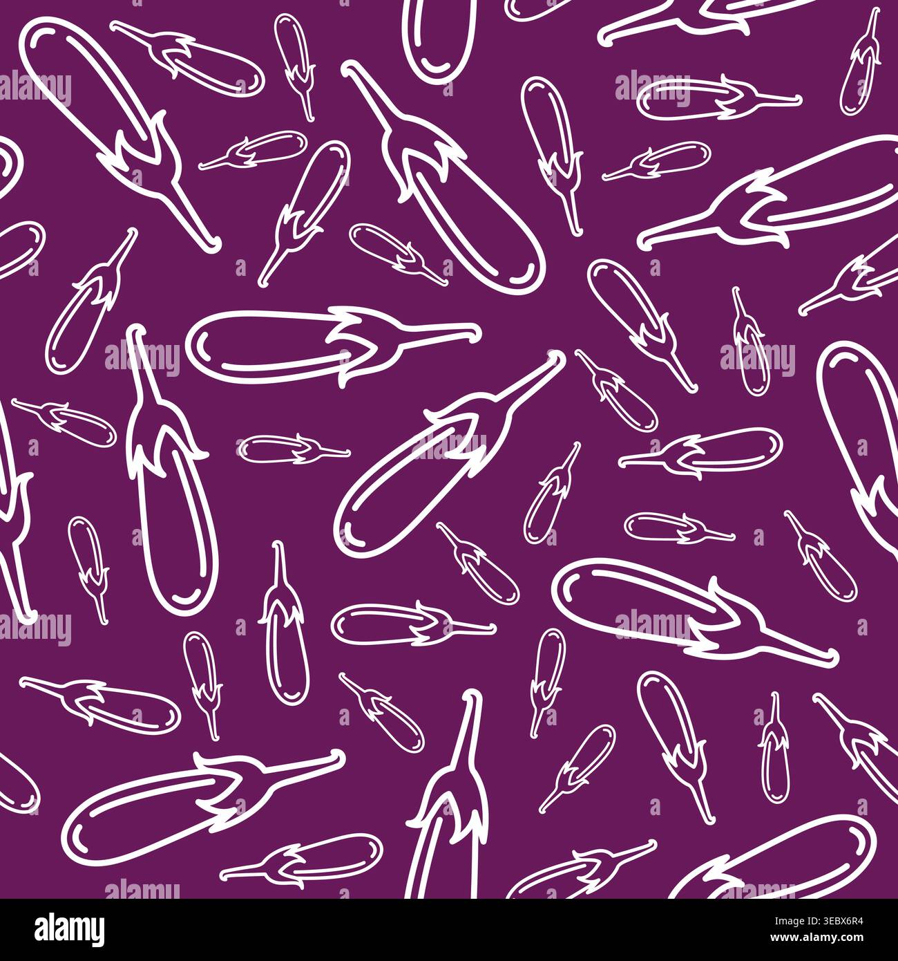 Eggplant Line seamless pattern Background. flat illustration Eggplant background vector Stock Vector