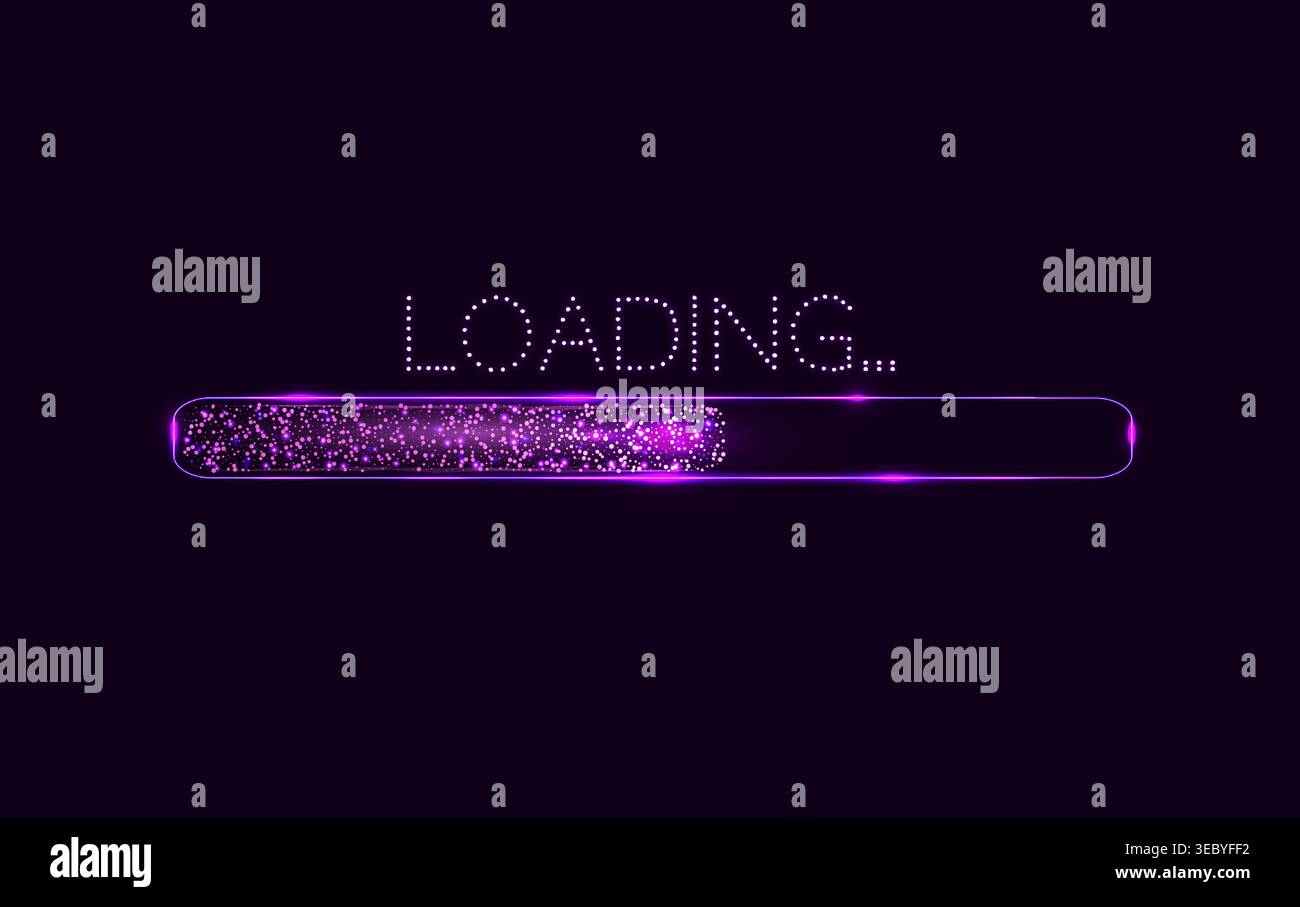Loading bar, low poly style banner. Abstract modern vector illustration on blue background. Stock Vector