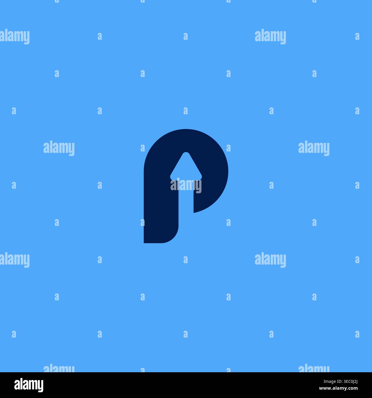 Letter P Arrow Logo Design Stock Vector