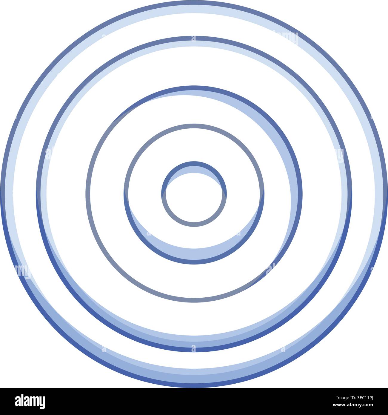 Abstract blue concentric circles creating ripple effect Stock Vector