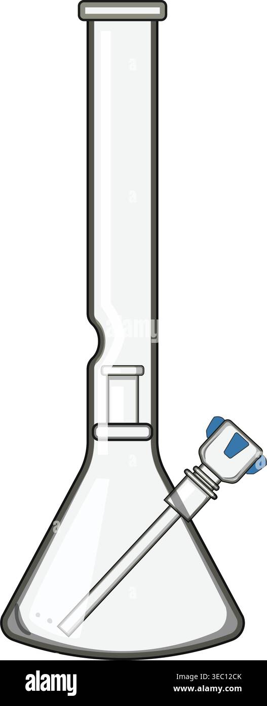 Glass water device for smoking cannabis Stock Vector