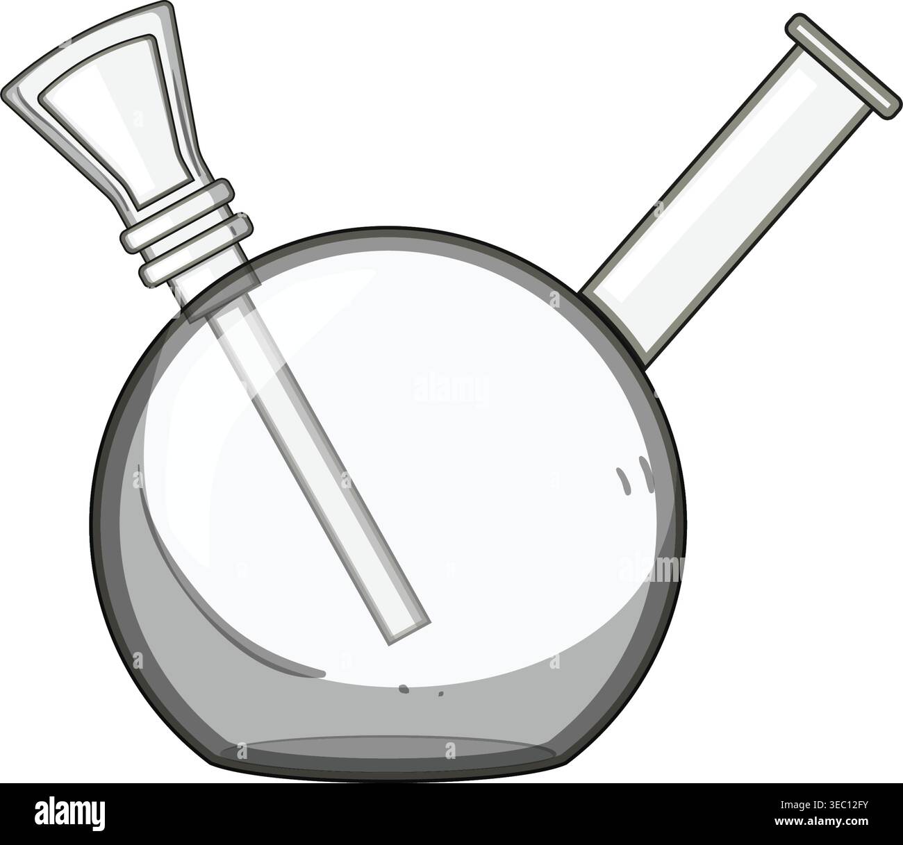Glass water pipe accessory for cannabis consumption Stock Vector