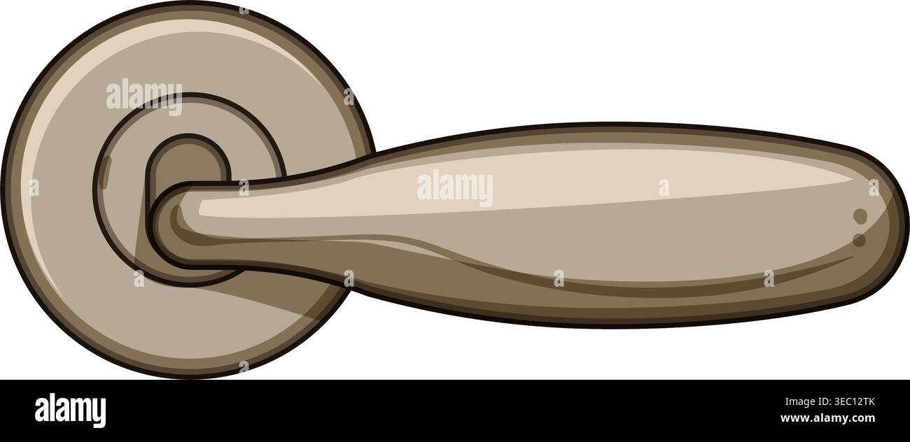 Door lever handle mechanism representing access and security Stock Vector