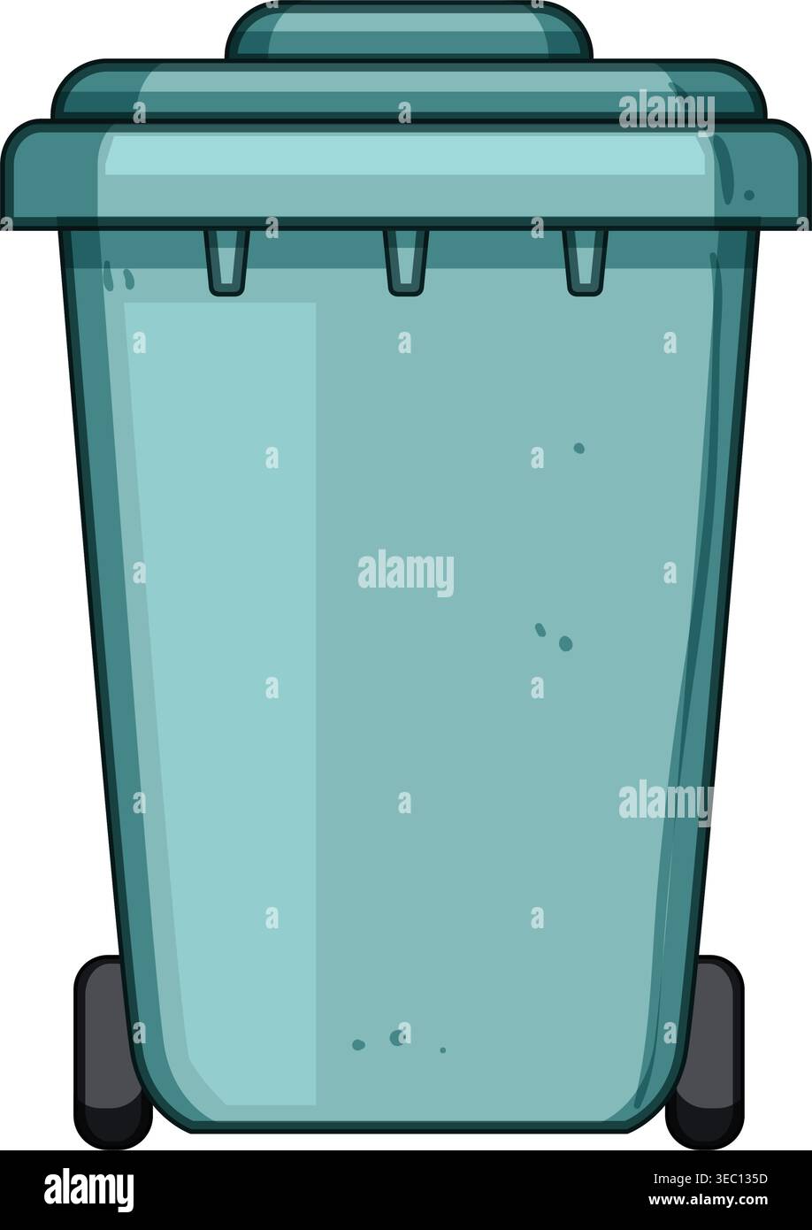 Green waste bin on wheels for sorting garbage Stock Vector