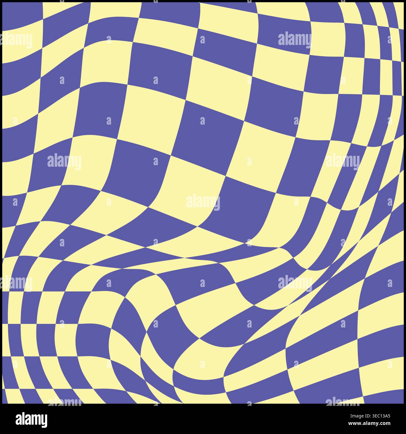 Wavy checker grid creating visual effect Stock Vector