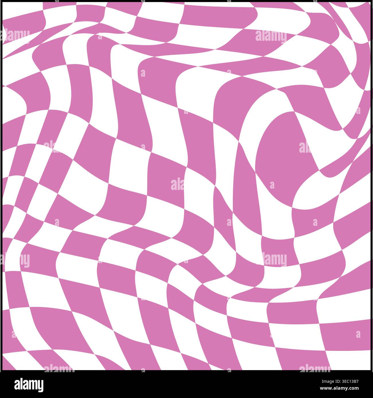 Warped checker pattern creating optical illusion Stock Vector