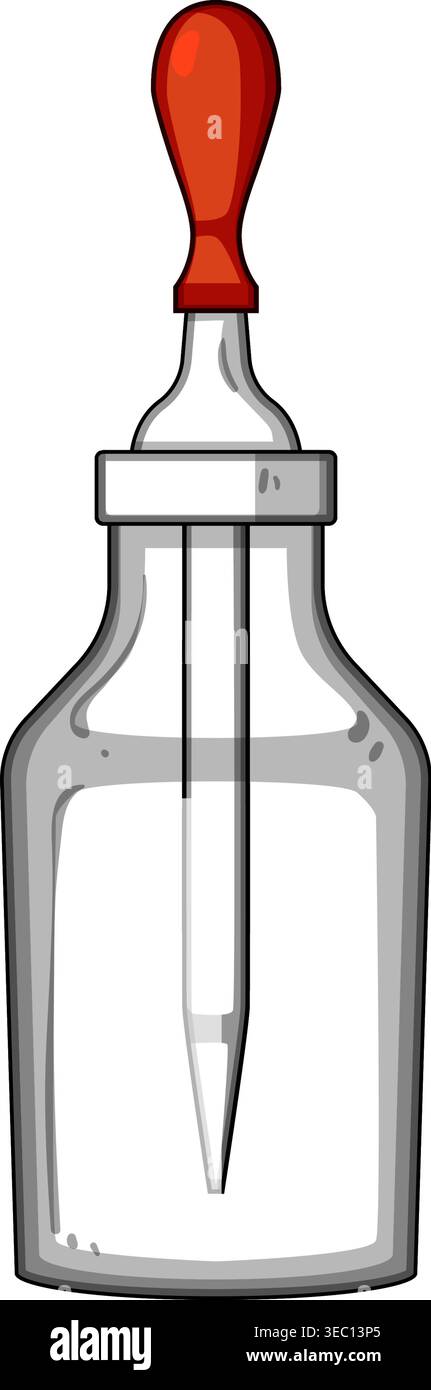 Dropper bottle illustration holding empty liquid for science Stock Vector