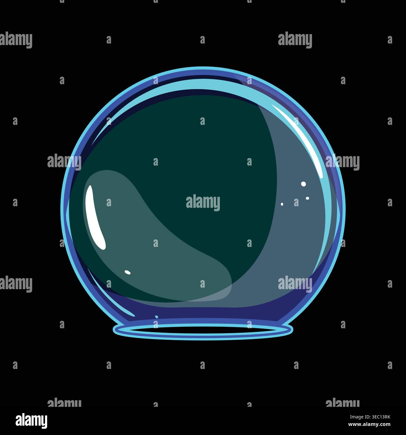 Electric field barrier force shield protecting bubble Stock Vector